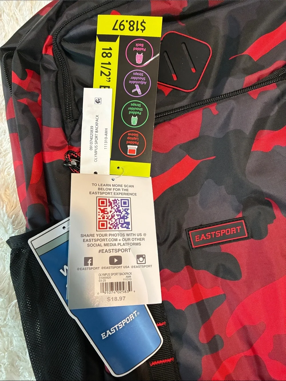 Black and Red Camo Men's Backpack